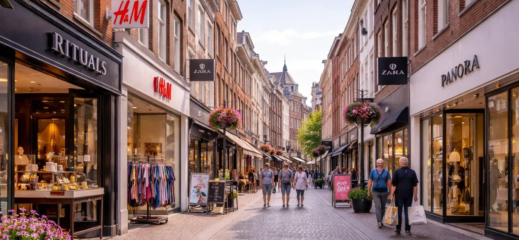 Realistische winkelstraat zonder tekst