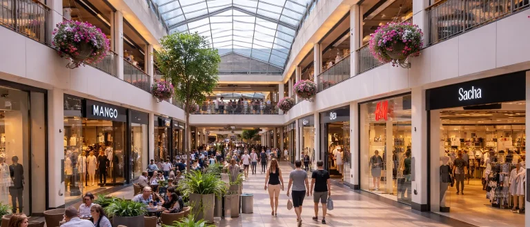 Website index Realistische foto van een winkelcentrum