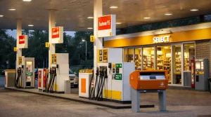 Tankstation in Roermond met moderne uitstraling en duidelijke entree.